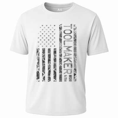 Toolmaker Funny Job Title Worker American Flag Toolmaker Cooling Performance Crew T-Shirt