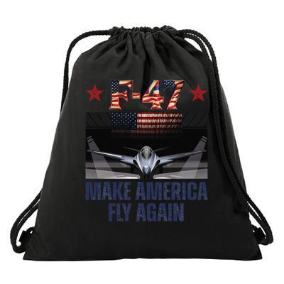 Trump F-47 Jet Fighter Aircraft Make America Fly Again Drawstring Bag