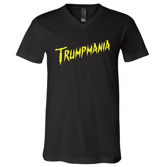 Trumpmania Funny Joke Humour Design V-Neck T-Shirt