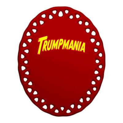 Trumpmania Funny Joke Humour Design Premium Ceramic Oval Ornament