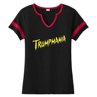 Trumpmania Funny Joke Humour Design Ladies Halftime Notch Neck Tee