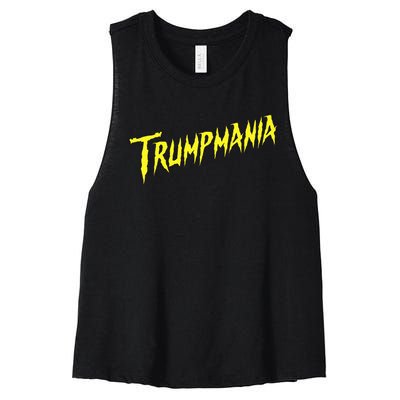 Trumpmania Funny Joke Humour Design Women's Racerback Cropped Tank