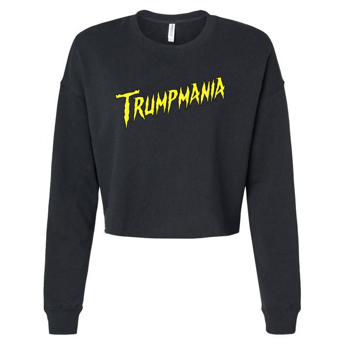 Trumpmania Funny Joke Humour Design Cropped Pullover Crew