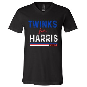 Twinks For Kamala Harris V-Neck T-Shirt