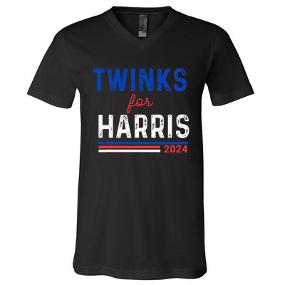 Twinks For Kamala Harris V-Neck T-Shirt