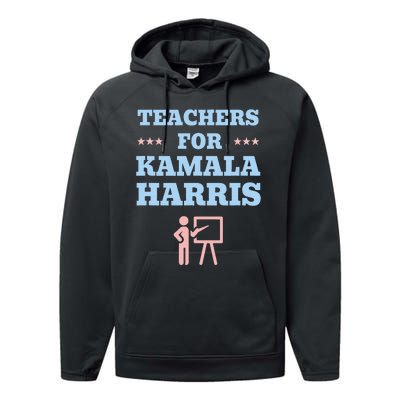 Teachers For Kamala Harris 2024 Change Breaking Barriers Performance Fleece Hoodie