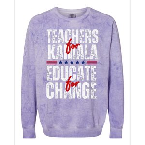 Teachers For Kamala Design Educate For Change Harris 47 Colorblast Crewneck Sweatshirt