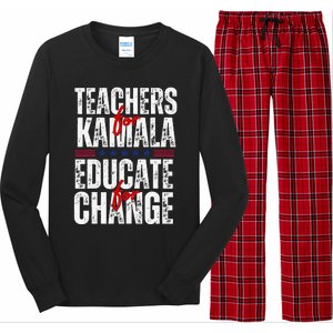 Teachers For Kamala Design Educate For Change Harris 47 Long Sleeve Pajama Set