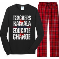 Teachers For Kamala Design Educate For Change Harris 47 Long Sleeve Pajama Set