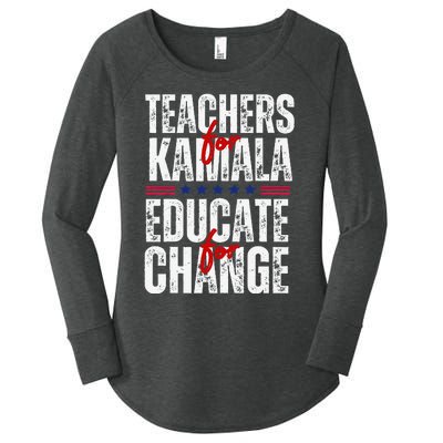 Teachers For Kamala Design Educate For Change Harris 47 Women's Perfect Tri Tunic Long Sleeve Shirt