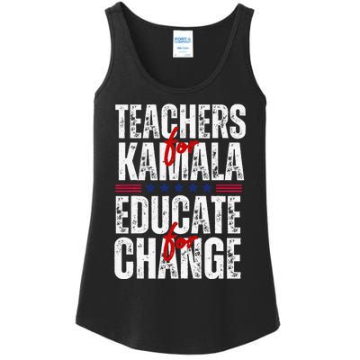 Teachers For Kamala Design Educate For Change Harris 47 Ladies Essential Tank