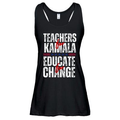 Teachers For Kamala Design Educate For Change Harris 47 Ladies Essential Flowy Tank