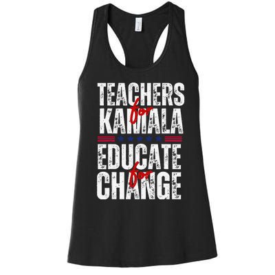 Teachers For Kamala Design Educate For Change Harris 47 Women's Racerback Tank