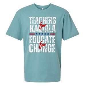 Teachers For Kamala Design Educate For Change Harris 47 Sueded Cloud Jersey T-Shirt