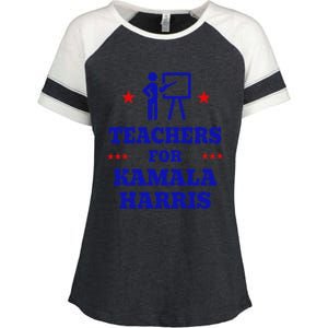 Teachers For Kamala Harris 2024 Election Breaking Barriers Enza Ladies Jersey Colorblock Tee