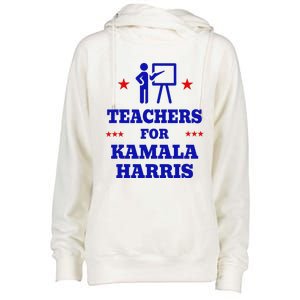 Teachers For Kamala Harris 2024 Election Breaking Barriers Womens Funnel Neck Pullover Hood