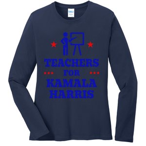 Teachers For Kamala Harris 2024 Election Breaking Barriers Ladies Long Sleeve Shirt