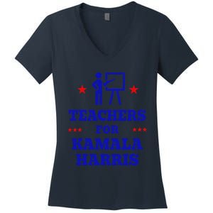 Teachers For Kamala Harris 2024 Election Breaking Barriers Women's V-Neck T-Shirt