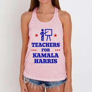 Teachers For Kamala Harris 2024 Election Breaking Barriers Women's Knotted Racerback Tank