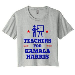 Teachers For Kamala Harris 2024 Election Breaking Barriers Women's Crop Top Tee