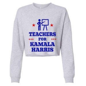 Teachers For Kamala Harris 2024 Election Breaking Barriers Cropped Pullover Crew