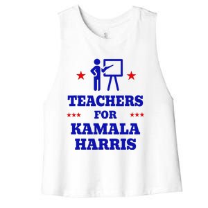 Teachers For Kamala Harris 2024 Election Breaking Barriers Women's Racerback Cropped Tank