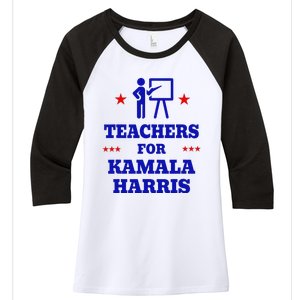 Teachers For Kamala Harris 2024 Election Breaking Barriers Women's Tri-Blend 3/4-Sleeve Raglan Shirt