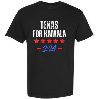 Texas For Kamala 2024 Dnc Kamala Harris Supporter Garment-Dyed Heavyweight T-Shirt