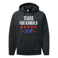 Texas For Kamala 2024 Dnc Kamala Harris Supporter Performance Fleece Hoodie