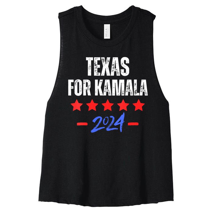 Texas For Kamala 2024 Dnc Kamala Harris Supporter Women's Racerback Cropped Tank