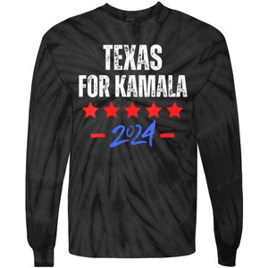 Texas For Kamala 2024 Dnc Kamala Harris Supporter Tie-Dye Long Sleeve Shirt