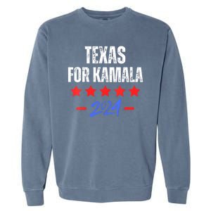 Texas For Kamala 2024 Dnc Kamala Harris Supporter Garment-Dyed Sweatshirt