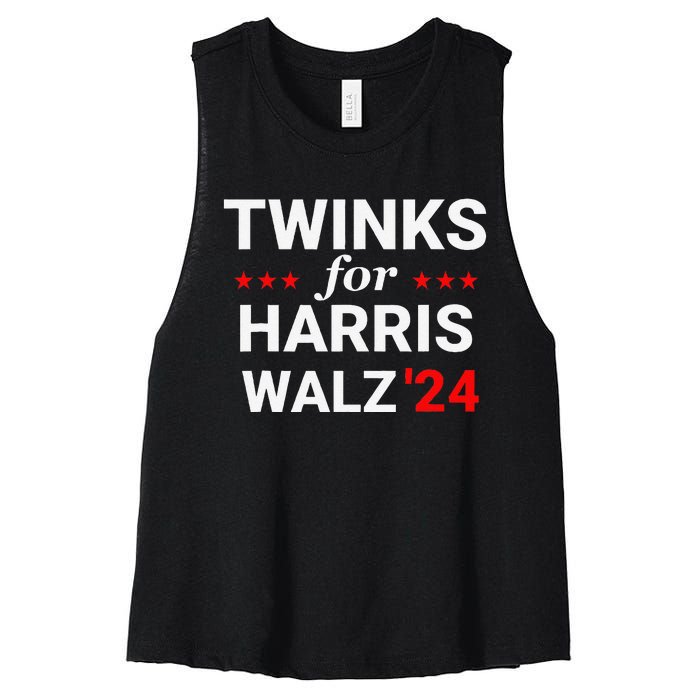 Twinks For Kamala Harris Tim Waltz 2024 Women's Racerback Cropped Tank