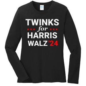 Twinks For Kamala Harris Tim Waltz 2024 Ladies Long Sleeve Shirt