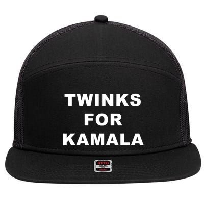 Twinks For Kamala 2024 Lgbtq+ Pride Support Kamala Harris 7 Panel Mesh Trucker Snapback Hat