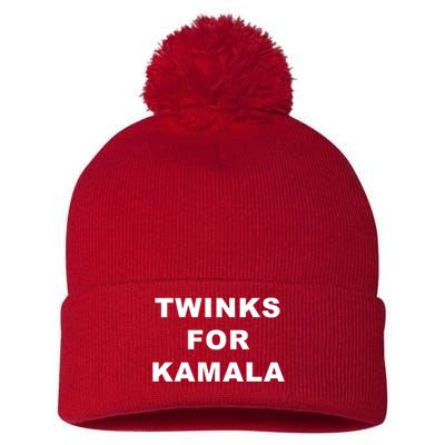 Twinks For Kamala 2024 Lgbtq+ Pride Support Kamala Harris Pom Pom 12in Knit Beanie