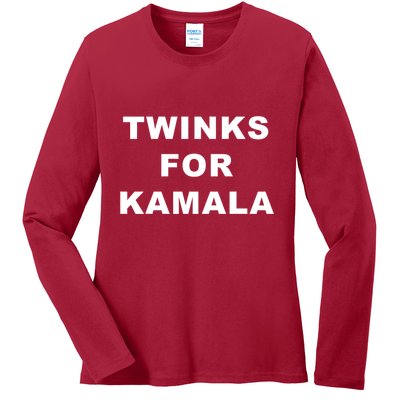 Twinks For Kamala 2024 Lgbtq+ Pride Support Kamala Harris Ladies Long Sleeve Shirt