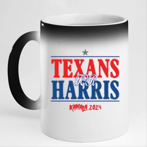 Texans For Kamala Harris 2024 Texans For Harris Kamala 2024 11oz Black Color Changing Mug