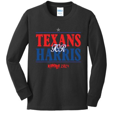 Texans For Kamala Harris 2024 Texans For Harris Kamala 2024 Kids Long Sleeve Shirt