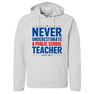 Teachers For Kamala Harris Tim Walz 2024 Madam President Performance Fleece Hoodie