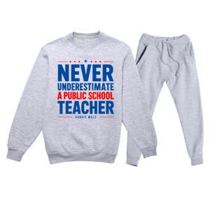 Teachers For Kamala Harris Tim Walz 2024 Madam President Premium Crewneck Sweatsuit Set