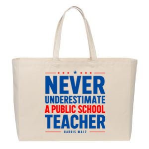 Teachers For Kamala Harris Tim Walz 2024 Madam President Cotton Canvas Jumbo Tote