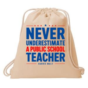 Teachers For Kamala Harris Tim Walz 2024 Madam President Drawstring Bag