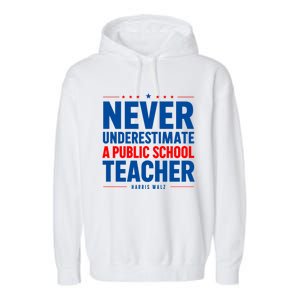 Teachers For Kamala Harris Tim Walz 2024 Madam President Garment-Dyed Fleece Hoodie