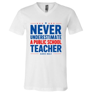 Teachers For Kamala Harris Tim Walz 2024 Madam President V-Neck T-Shirt