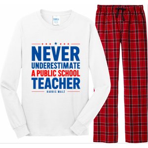 Teachers For Kamala Harris Tim Walz 2024 Madam President Long Sleeve Pajama Set