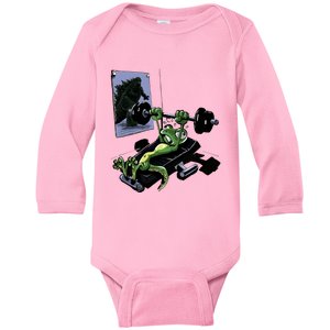 Training For Kaiju Baby Long Sleeve Bodysuit