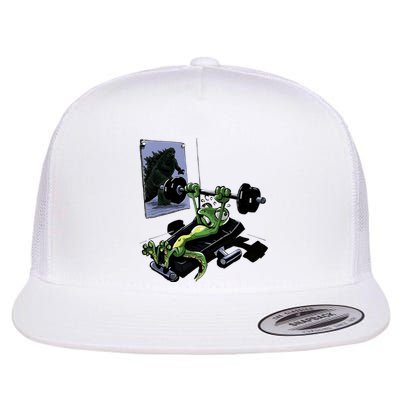 Training For Kaiju Flat Bill Trucker Hat