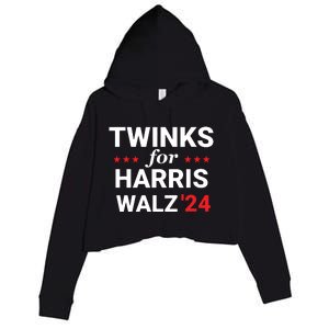 Twinks For Kamala Harris Tim Waltz 2024 Crop Fleece Hoodie