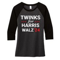 Twinks For Kamala Harris Tim Waltz 2024 Women's Tri-Blend 3/4-Sleeve Raglan Shirt